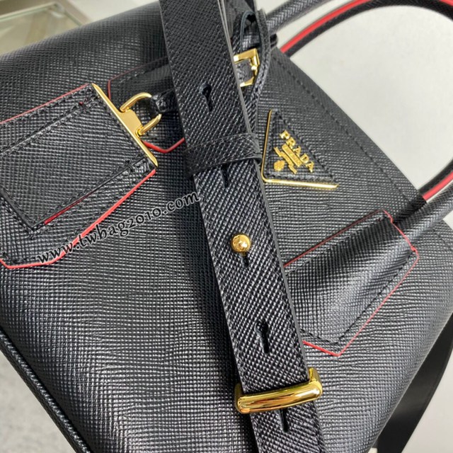 Prada專櫃新款迷你號DoubleBagmini號購物袋 1BG443 普拉達粗十字紋牛皮手提女包 csp1101